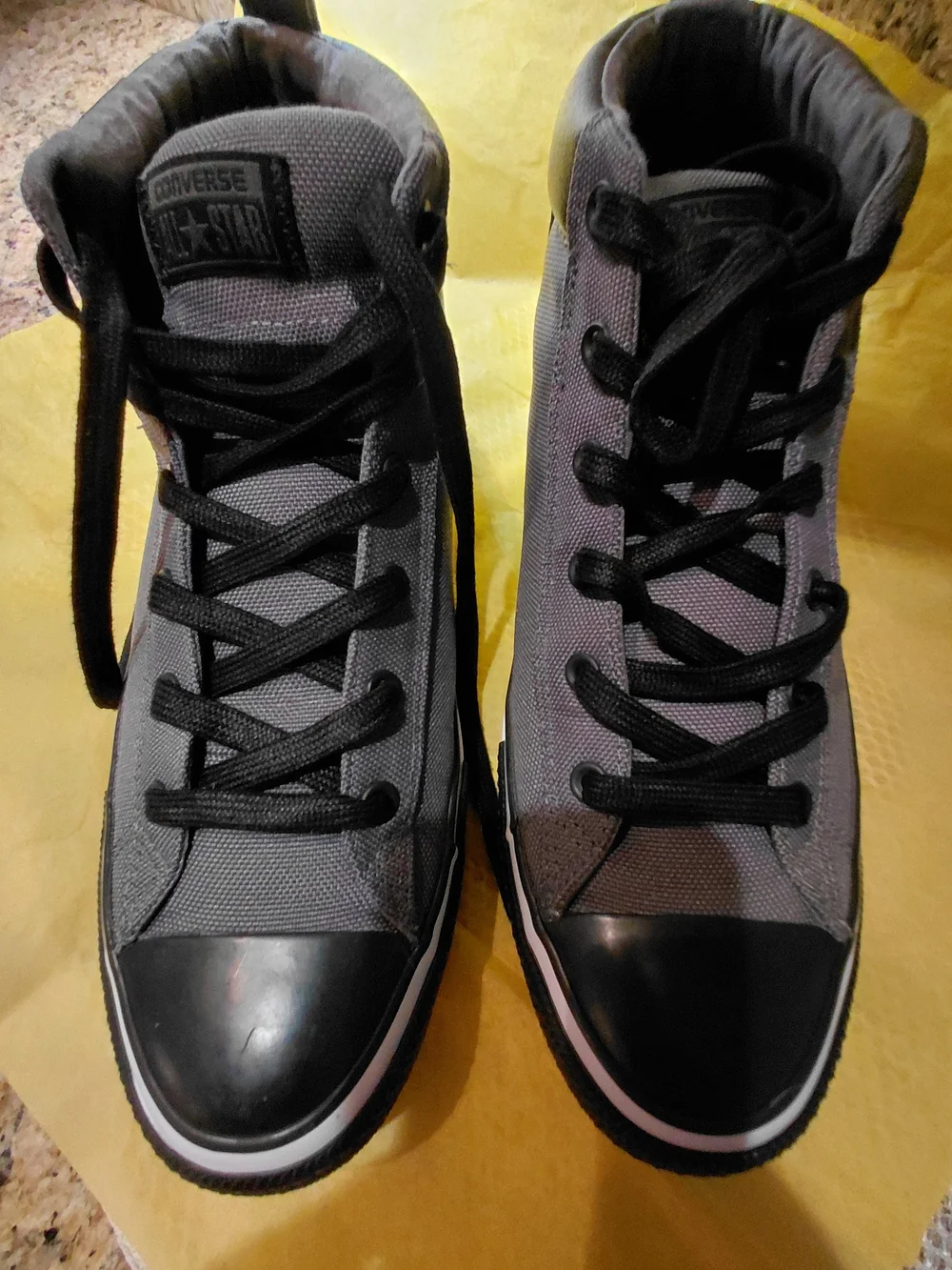 Converse Men's Black and Gray High-Top Sneakers